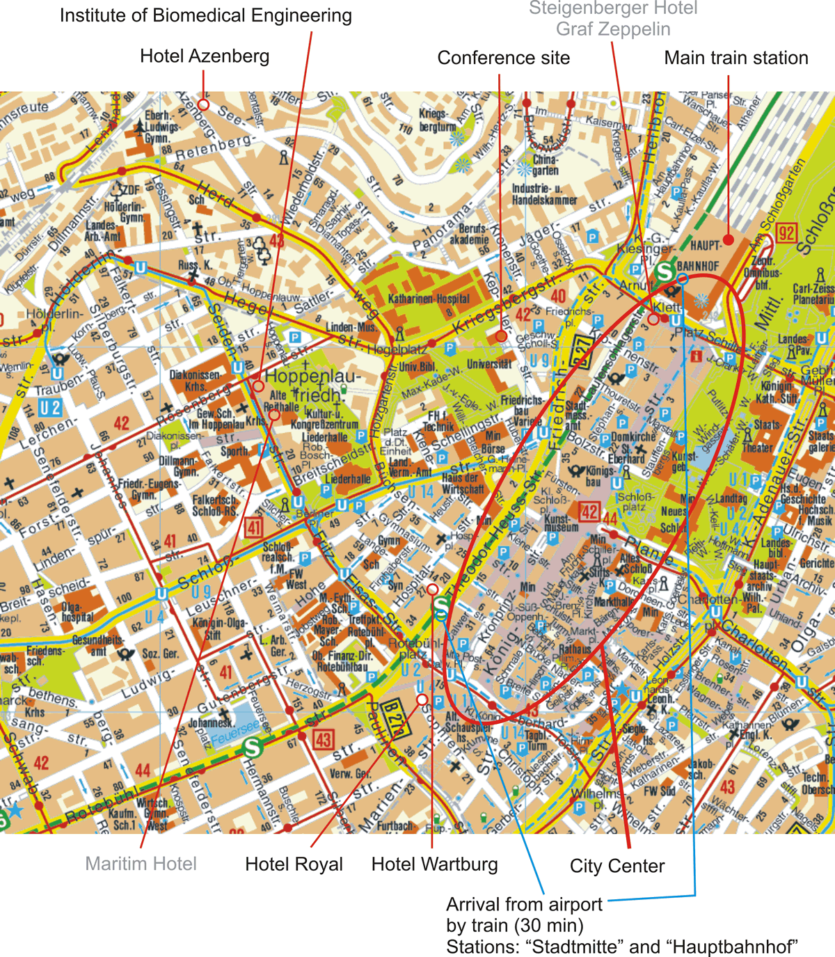 Stuttgart center map