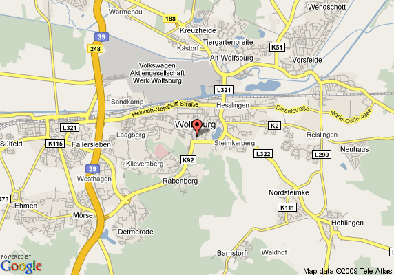 Wolfsburg hotels map