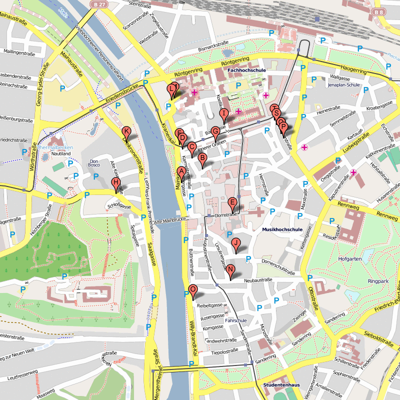 Wurzburg city map