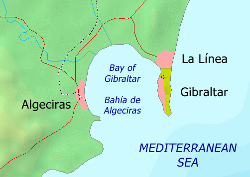 Bay of Gibraltar map