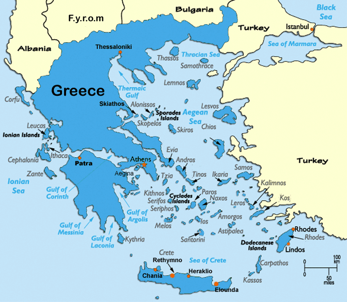 greece map aegean sea