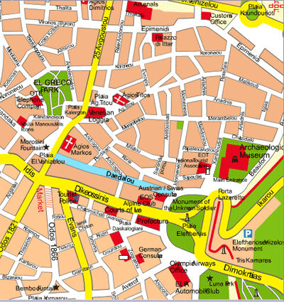 Heraklion city center map