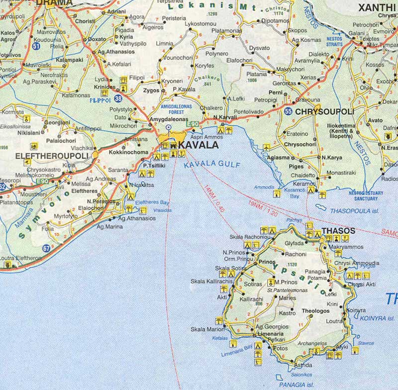 Kavala regional map