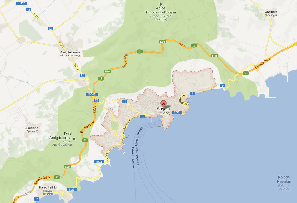map of Kavala