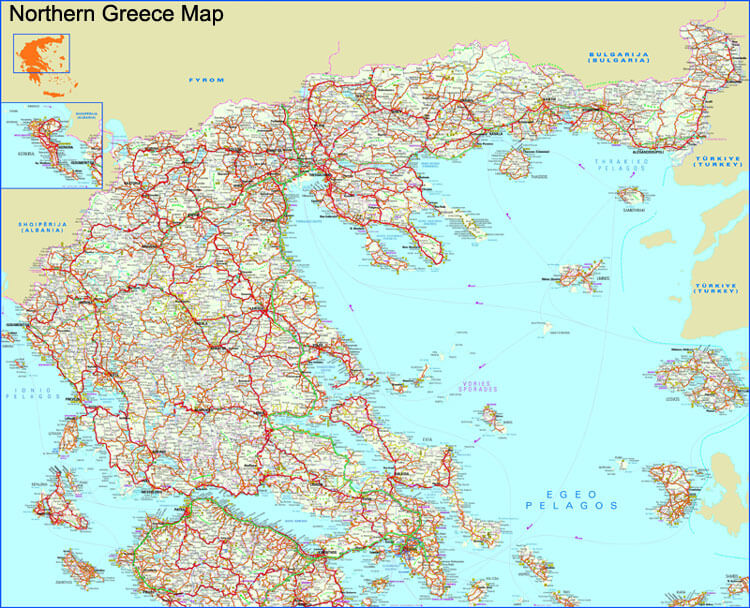 northern greece map