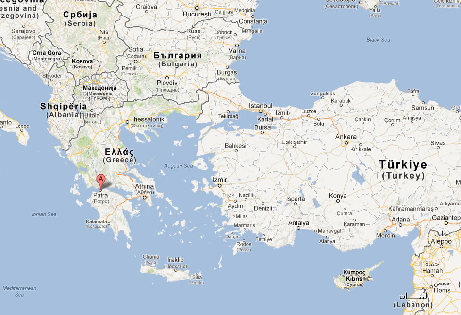 map of Patras greece