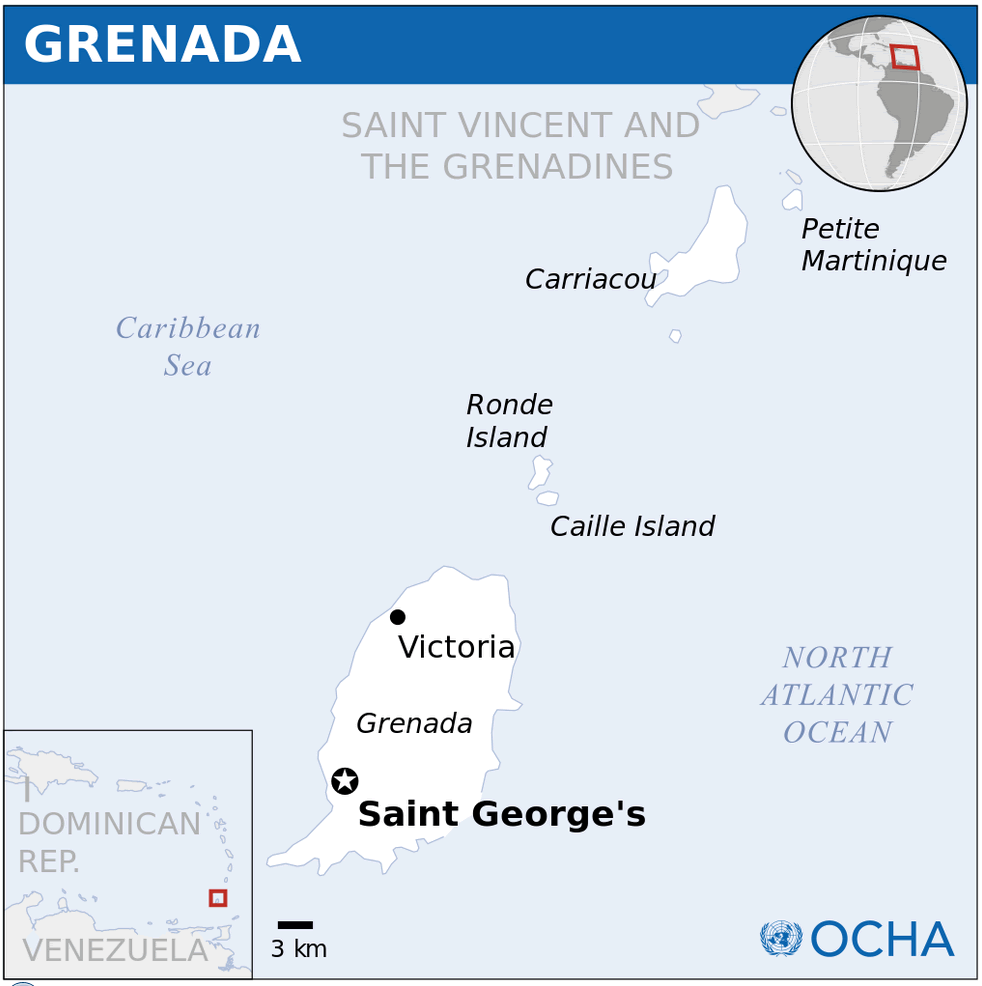grenada location map