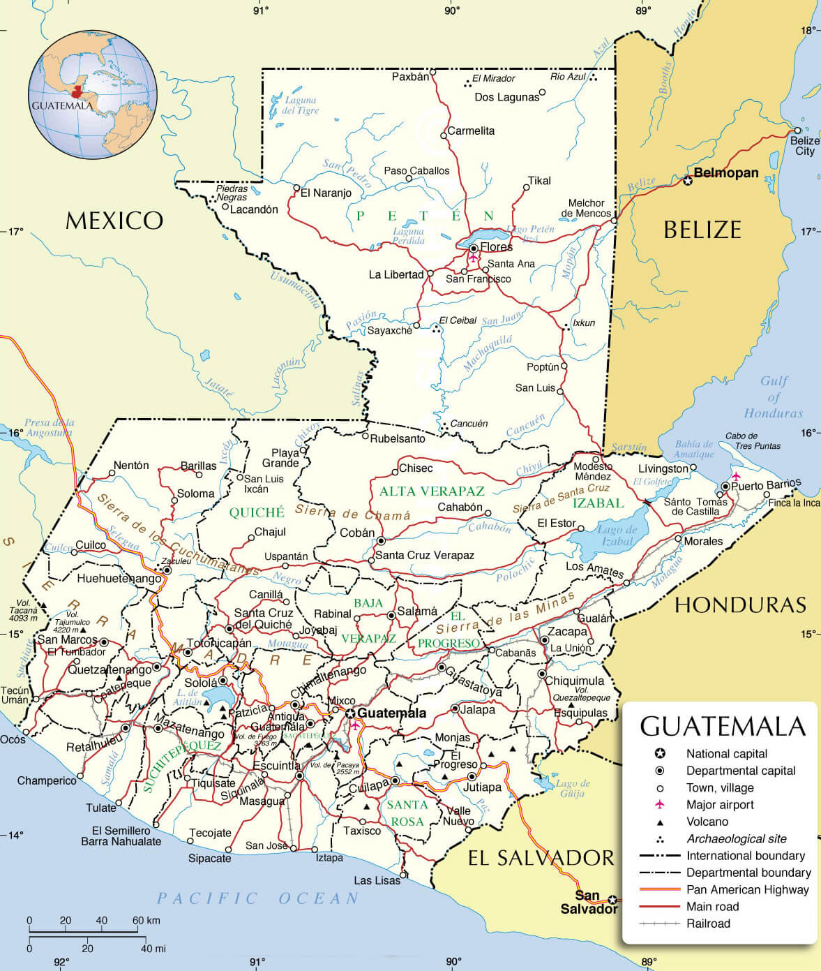 Guatemala Administrative Map.