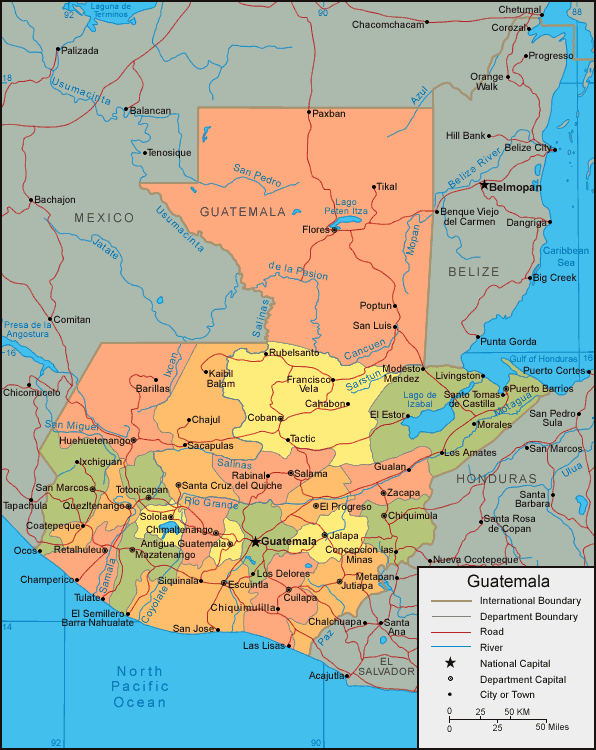 guatemala politic map