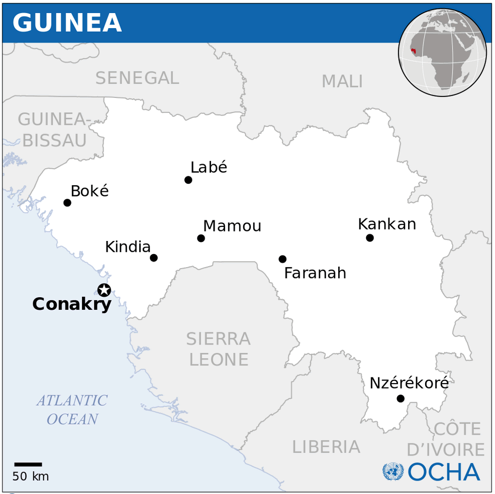 guinea location map