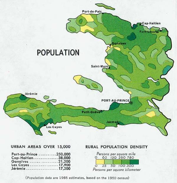 Haiti Population Map 1970