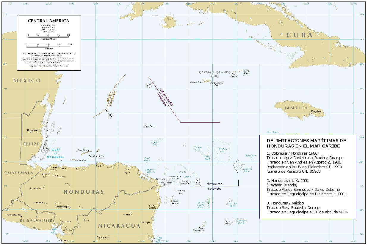 Honduras Marine Boundaries Map