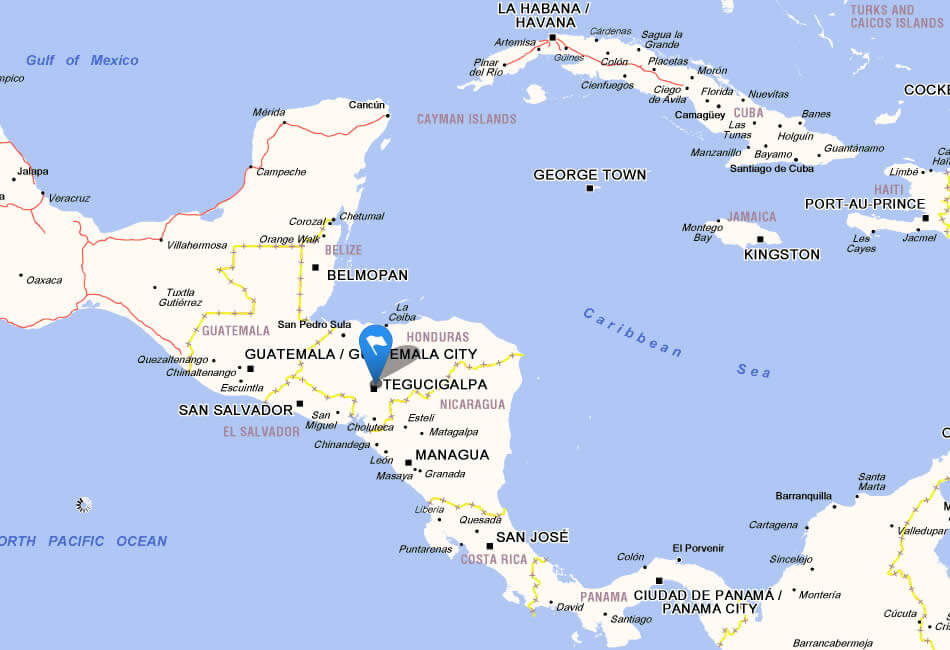 map honduras