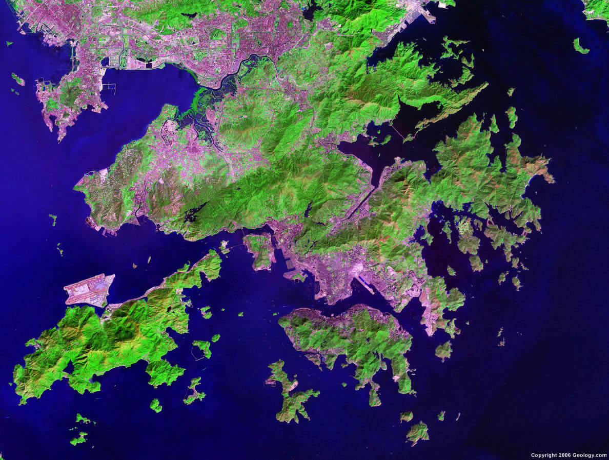 satellite image of hong kong
