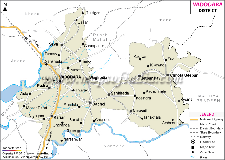 vadodara district map Baroda