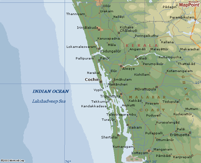 Cochin regions map