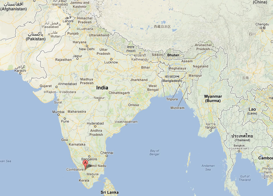 map of Coimbatore india