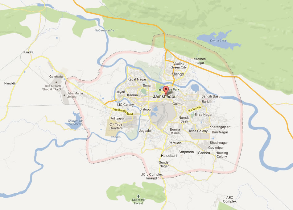 map of Jamshedpur