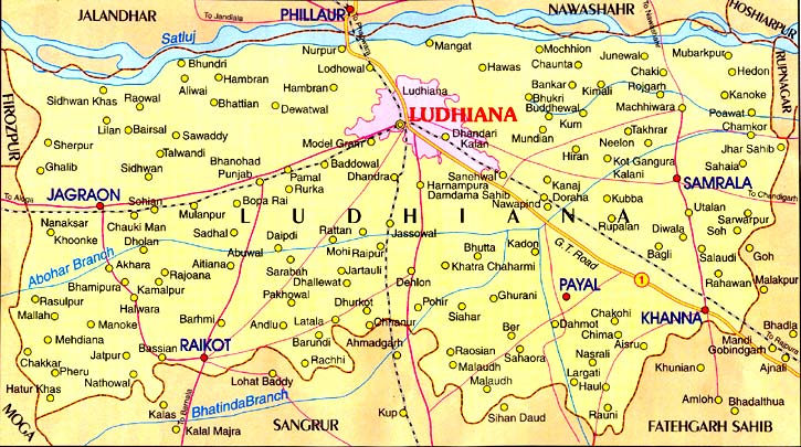 Ludhiana district map.