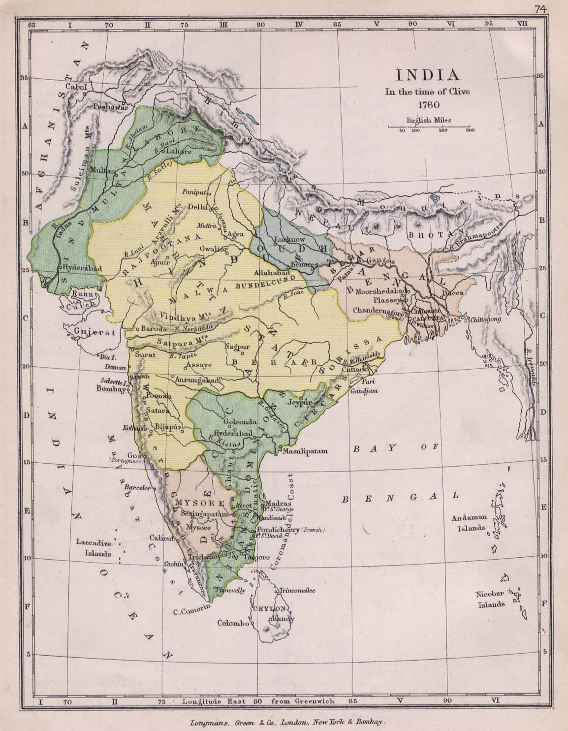 old india map 1760