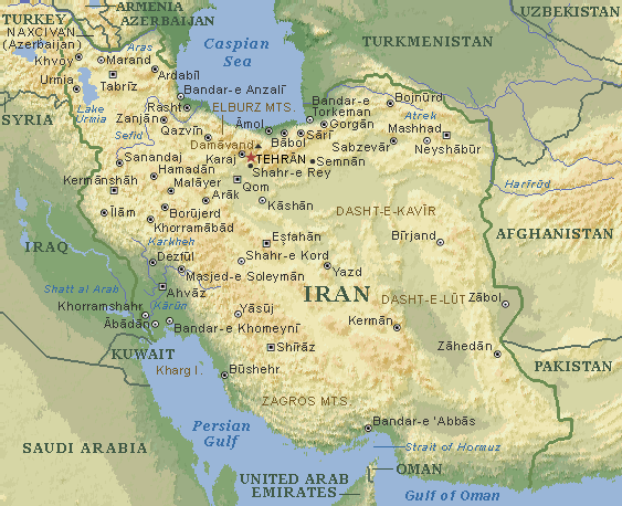 iran physical map