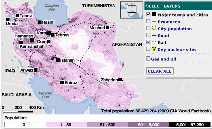 iran rail map