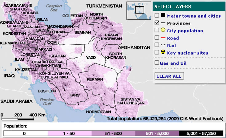 provinces map of iran