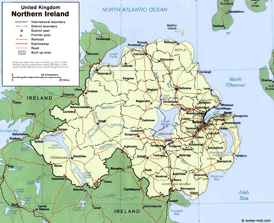 northern ireland map Belfast