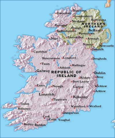 ireland map Derry