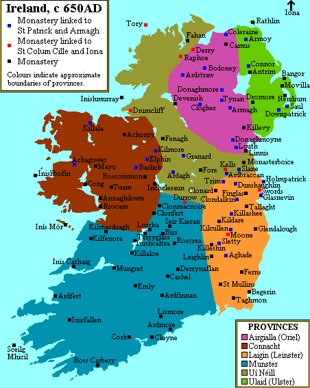 Ireland Map 650 AD