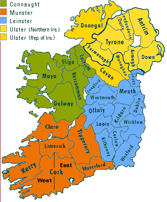 ireland map provinces