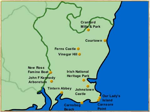 Wexford touristic map