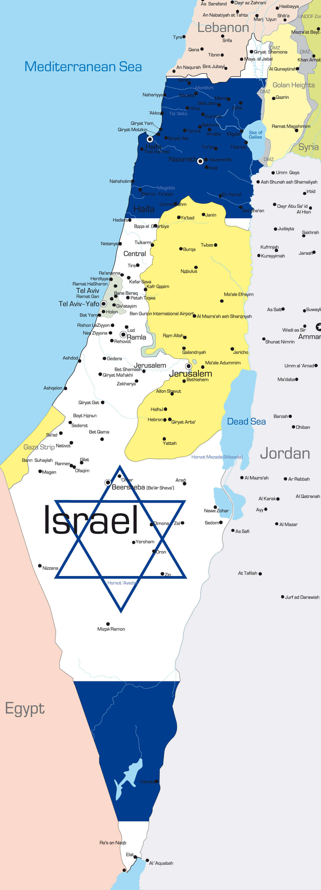 Country Map of Israel with Flag