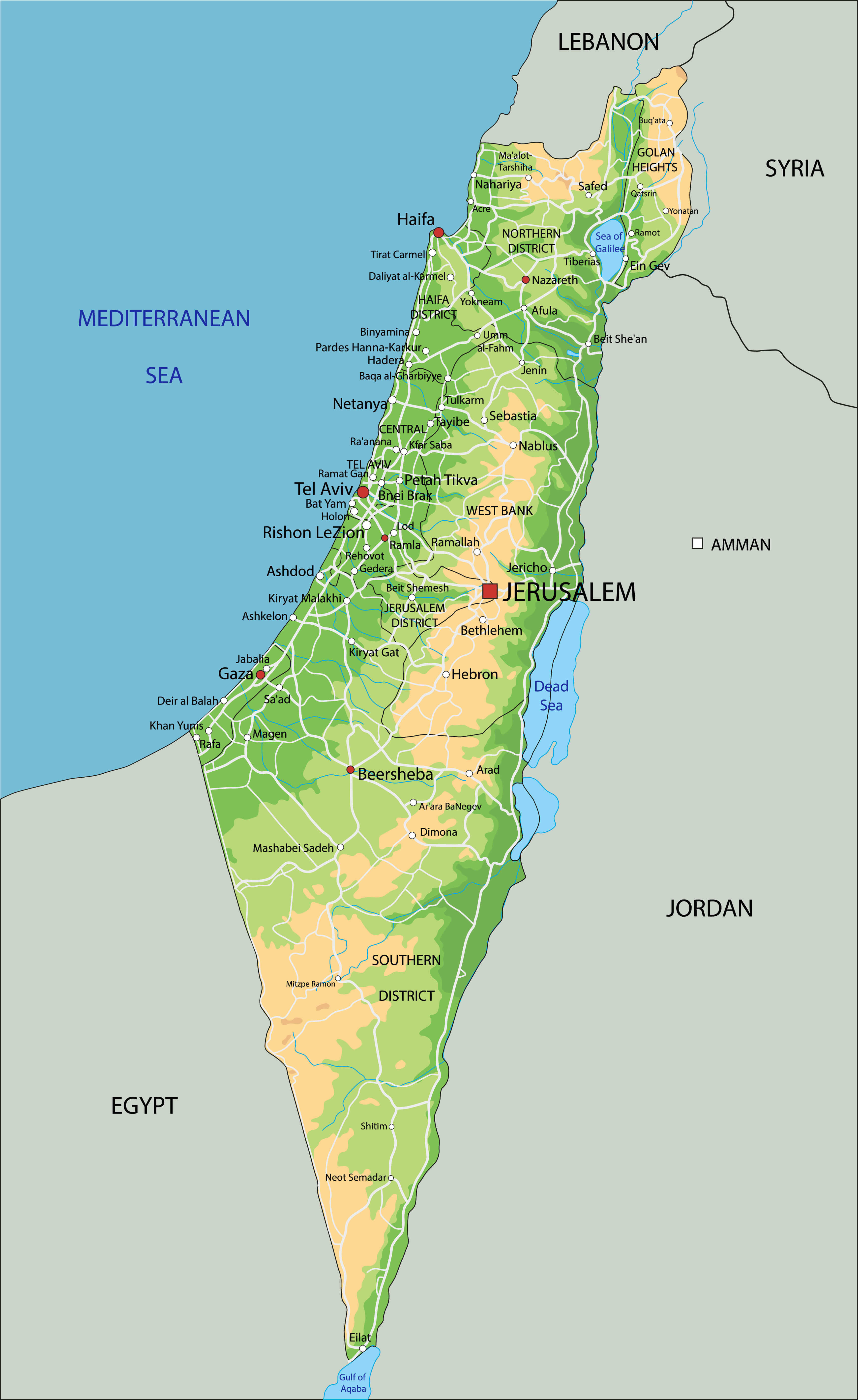 Israel Physical Map