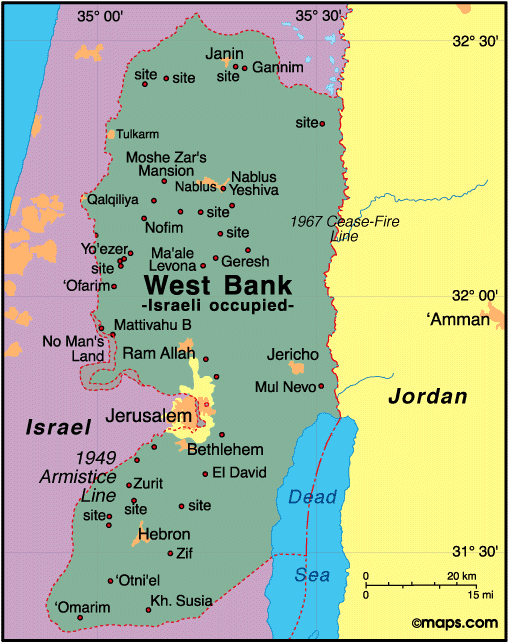 israel map west bank