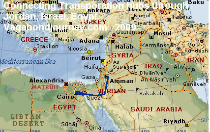 israel map egypt jordan