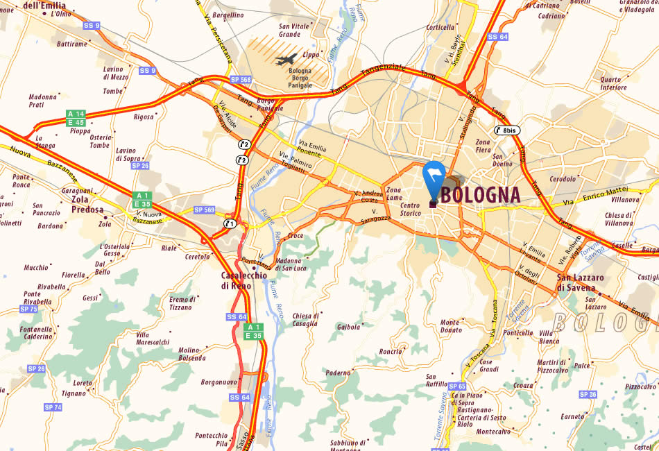 italy map Bologna