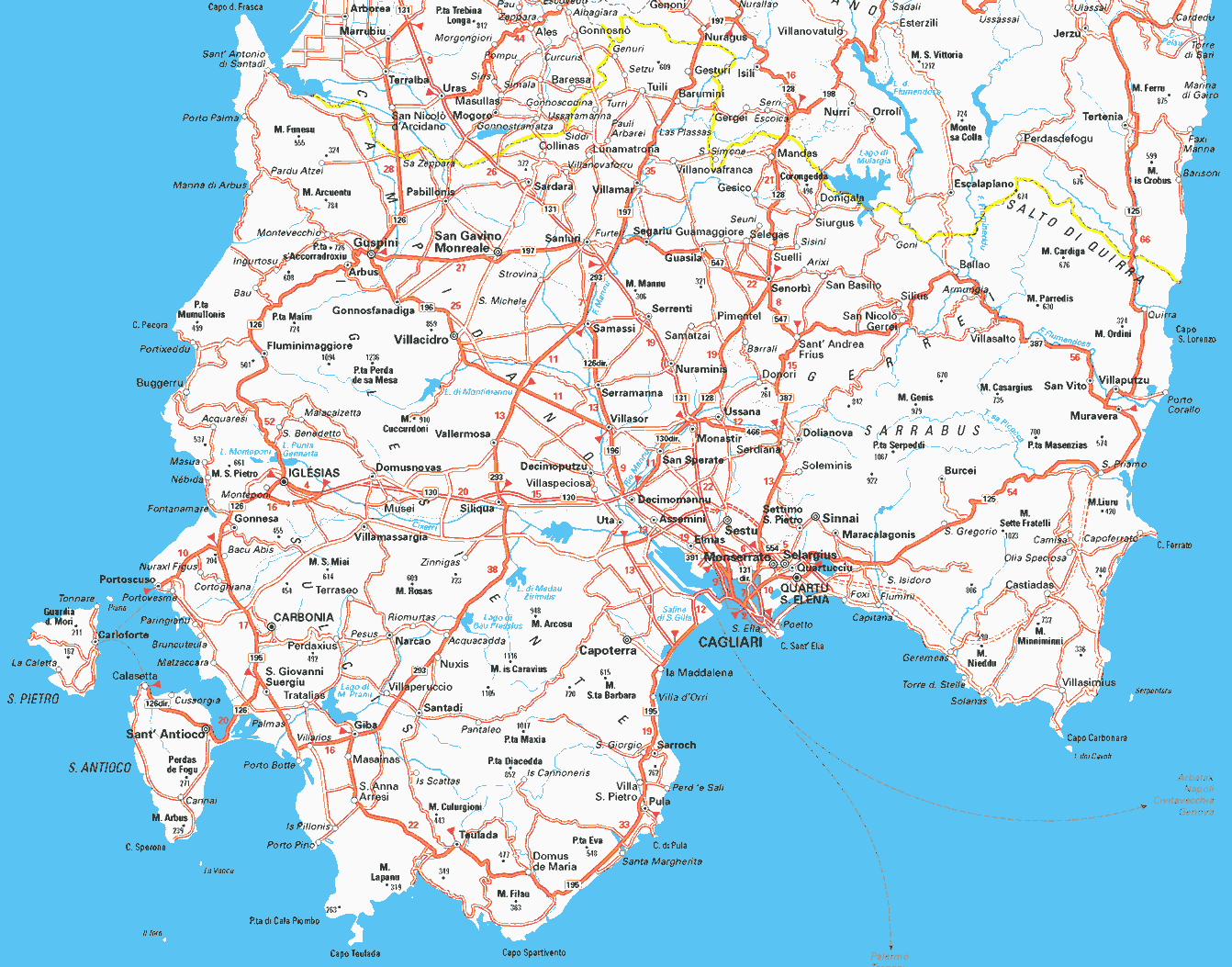 cagliari province map