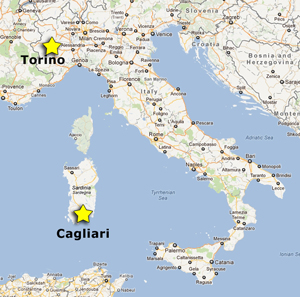 italy Cagliari map
