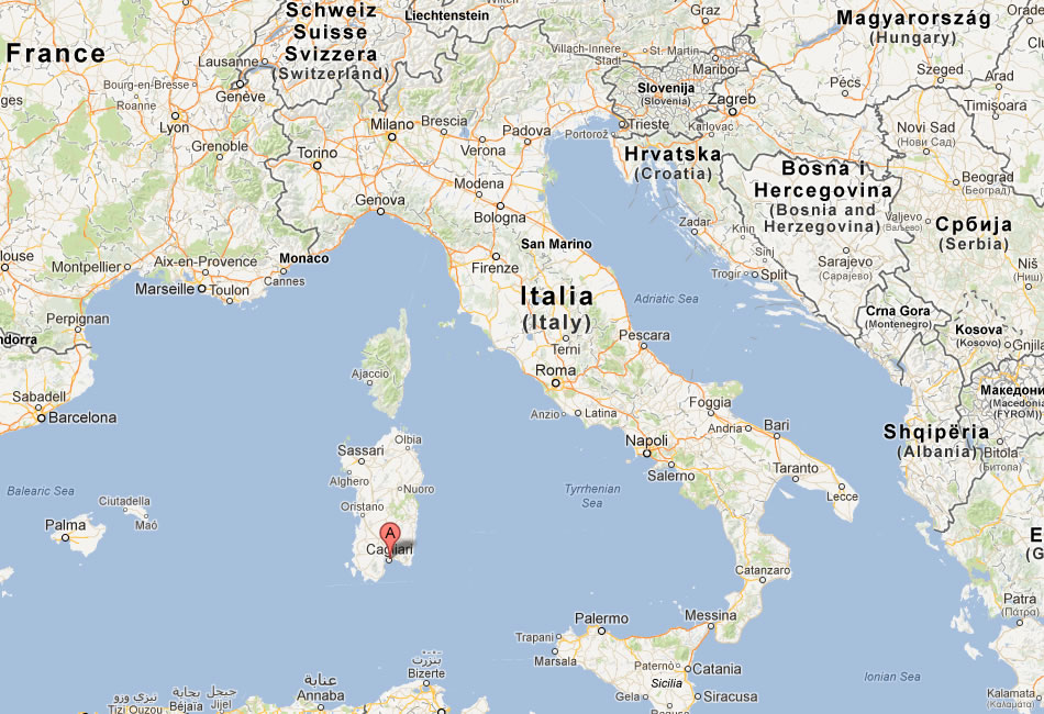map of Cagliari italy