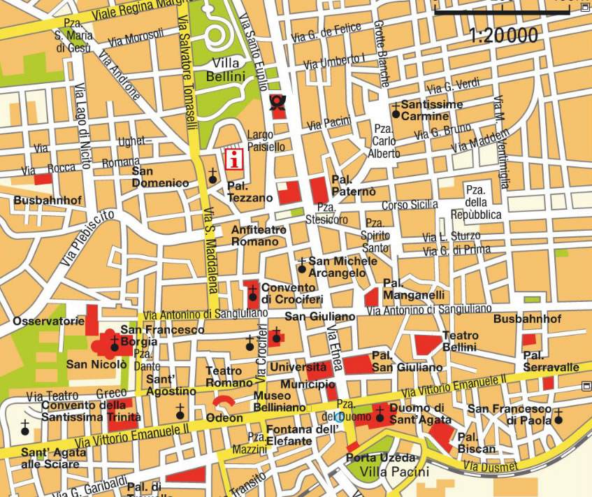 Catania city center map