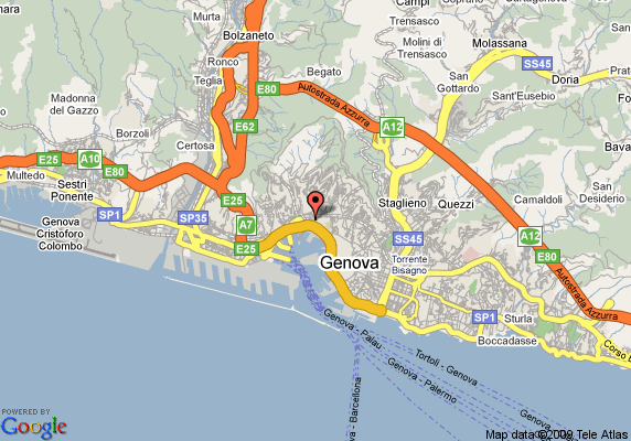 Genoa hotels map