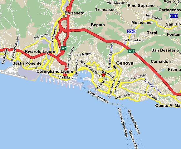 Genoa regional map