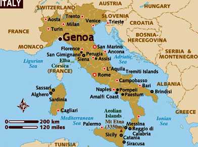 italy Genoa map
