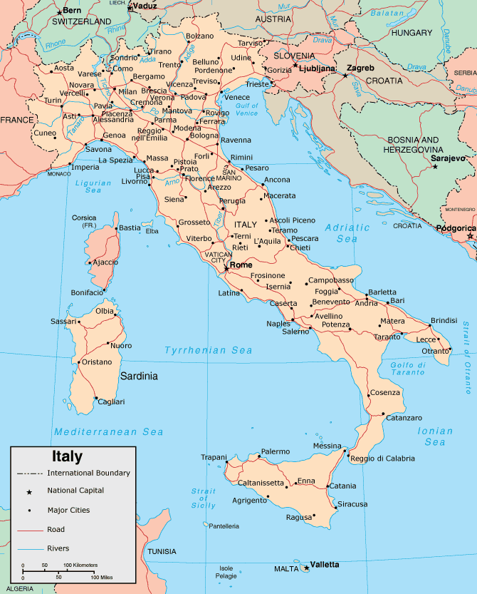 Political Map of Italy