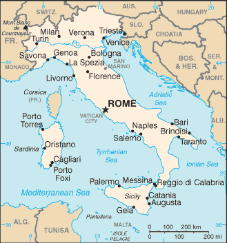 Italy Capital Map