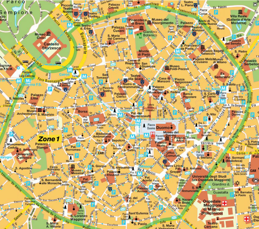 milan city center map