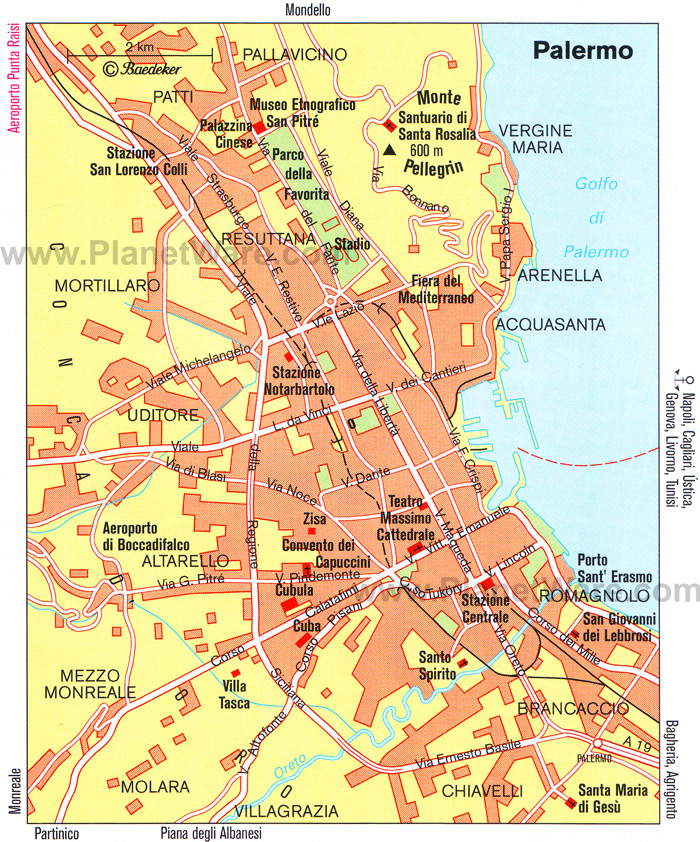 Palermo districts map