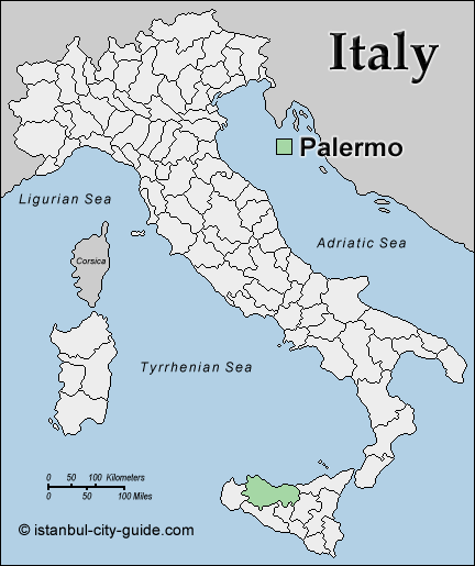 italy map Palermo