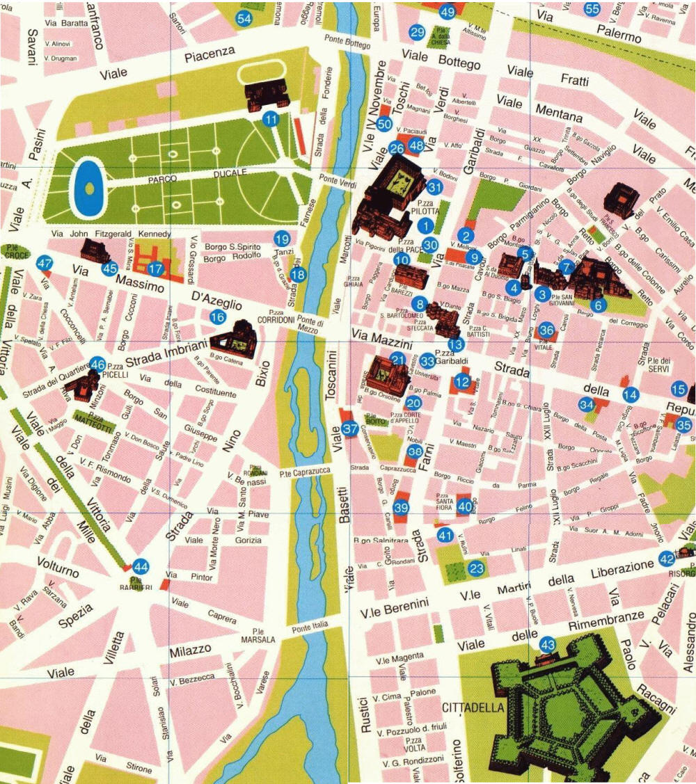 Parma tourist map